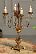 Ornate Five-Arm Gold Candelabra