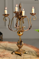 Ornate Five-Arm Gold Candelabra