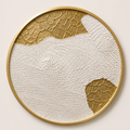 White & Gold Sculptural Round Wall Art