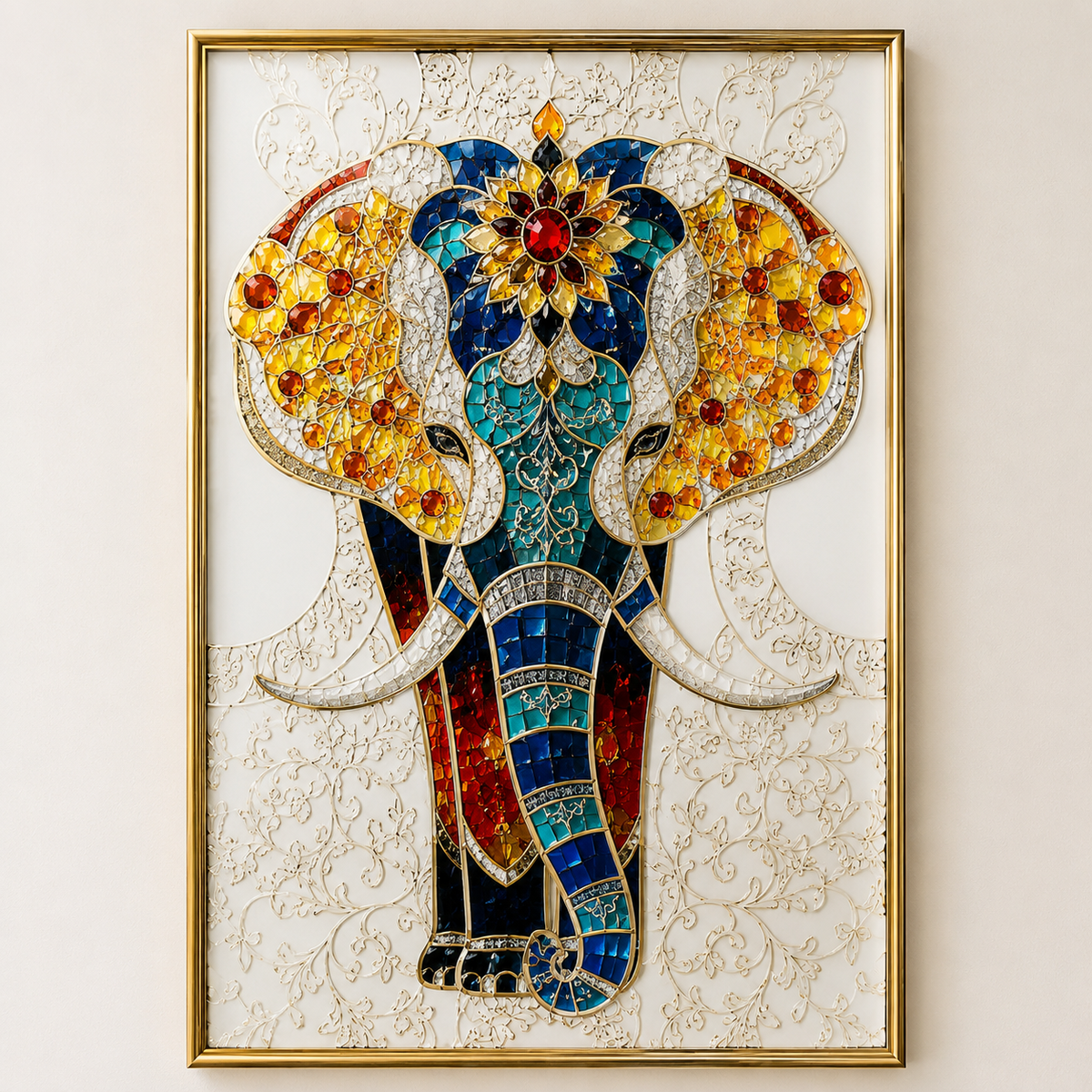 Jeweled Elephant Statement Wall Art
