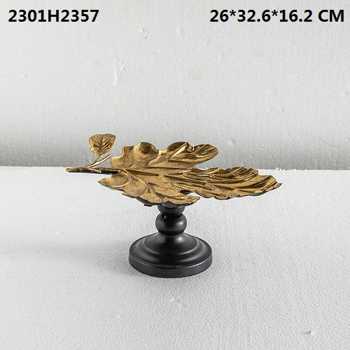 Gold Leaf Decorative Pedestal Dish