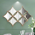 Emerald & Gold Geometric Wall Mirror