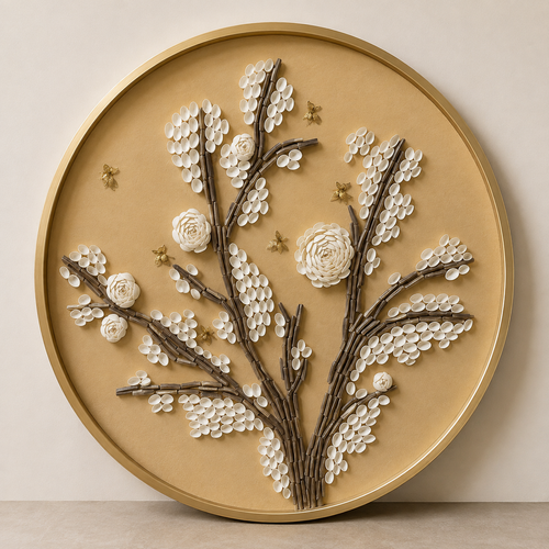 Botanical Floral Round Wall Art