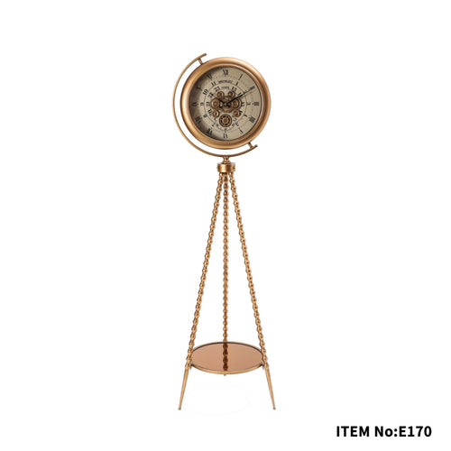 Antique Gold Floor Mounted Gear Clock