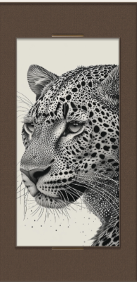 Monochrome Leopard Portrait Wall Art