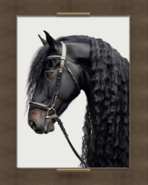 Black Horse Portrait Wall Art