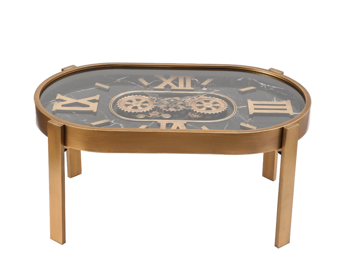 Antique Gold Clock Coffee Table