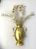 Gold Floral Vase Wall Decor - Butterfly